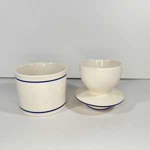 Vintage Stoneware Butter Keeper Crock For Spreadable Butter